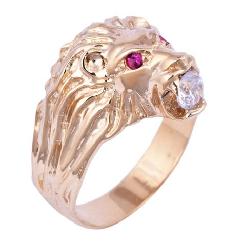 anello leone oro versace